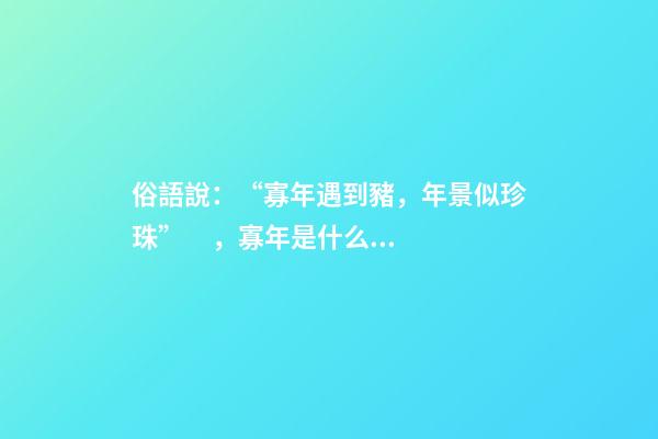 俗語說：“寡年遇到豬，年景似珍珠”，寡年是什么？是好是壞？